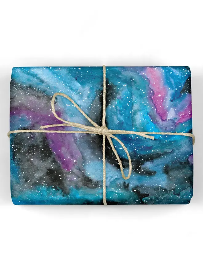 watercolour galaxy gift wrap